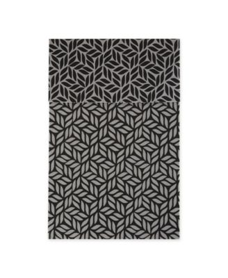 Fridge Liner Collection Non-Adhesive, Cut to Fit, 12x24", Gray Abstract Leaf, 6 Piece