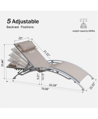 Khaki Outdoor Chaise Lounge Set - 2 Chairs