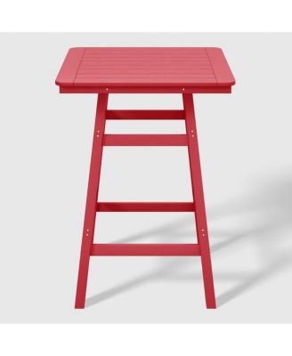 42" Square Outdoor Patio Bistro Bar Table With Umbrella Hole