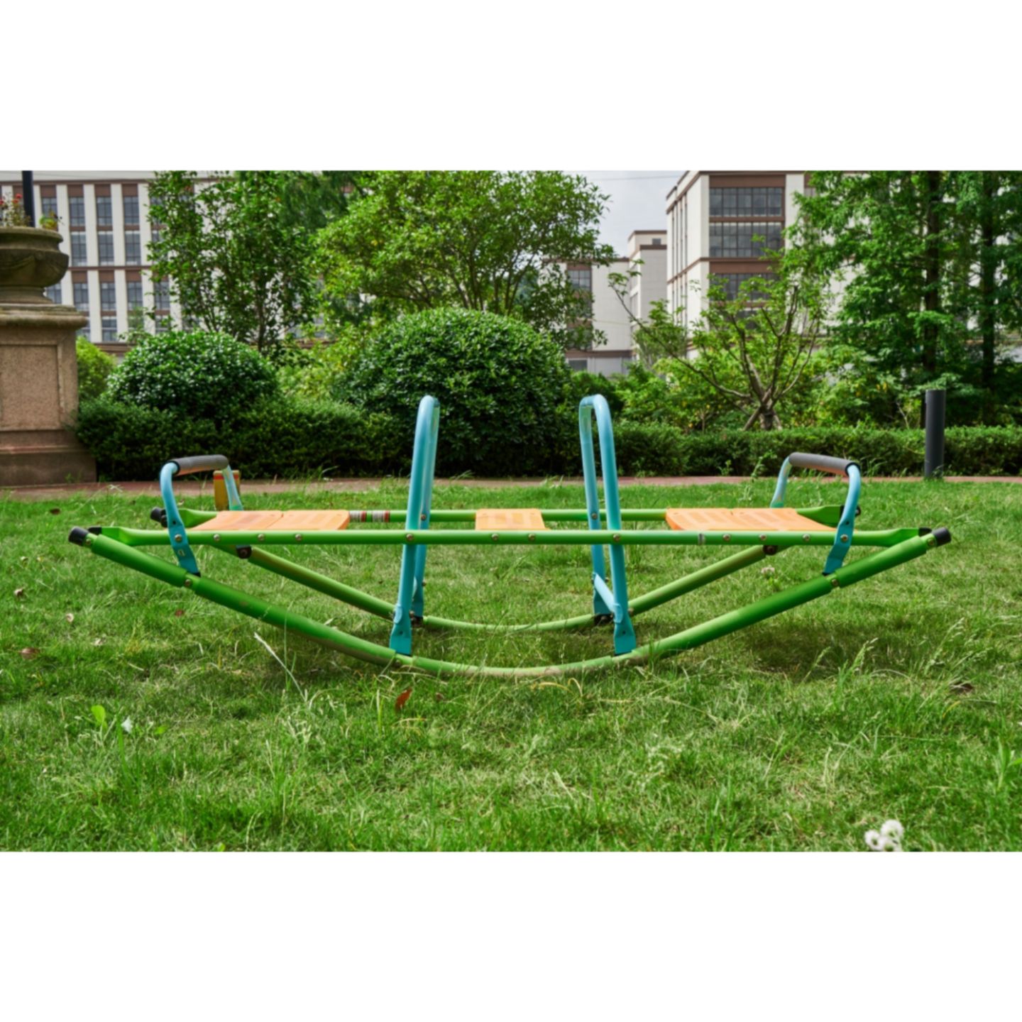 Детская игрушка Streamdale Furniture Rocker Seesaw Steel Pipe 3-Seat Playground Equipment, Ages 2+, цвет: Зелёный — фото 7