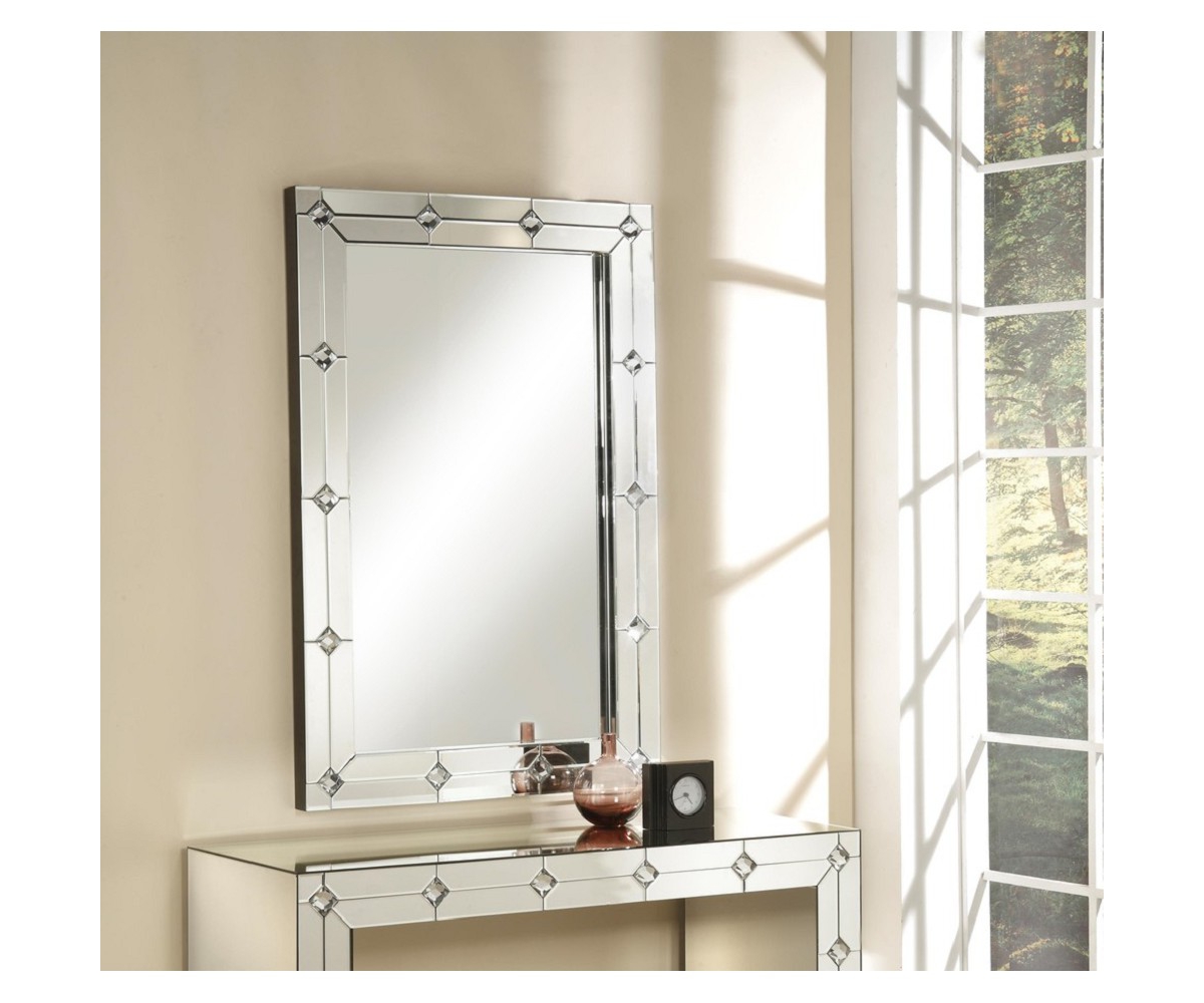 Streamdale Furniture Hessa Wall Decor In Mirrored & Faux Rhinestones
