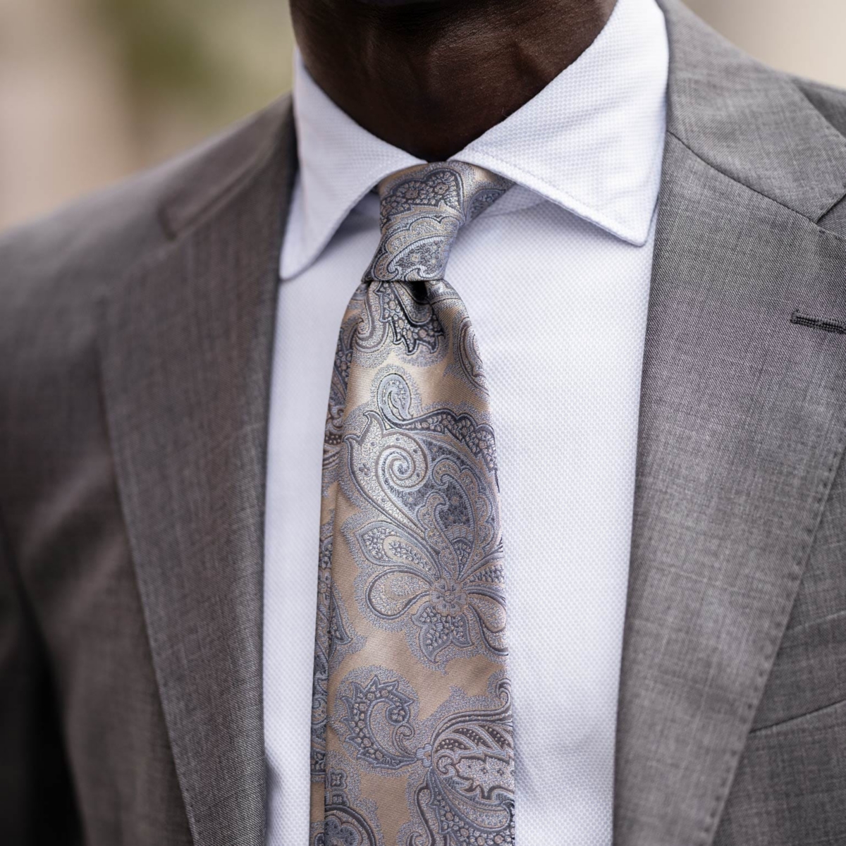 Cortina - Silk Jacquard Tie for Men - Bottle green