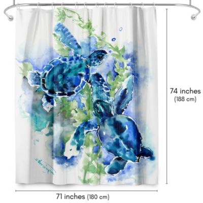  Sea Turtles by Suren Nersisyan Coastal Shower Curtain, 71x74
