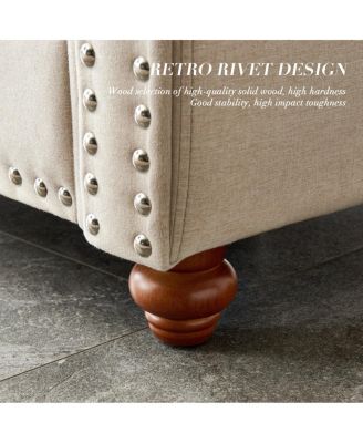 Linen Fabric Upholstered With Storage Sofa