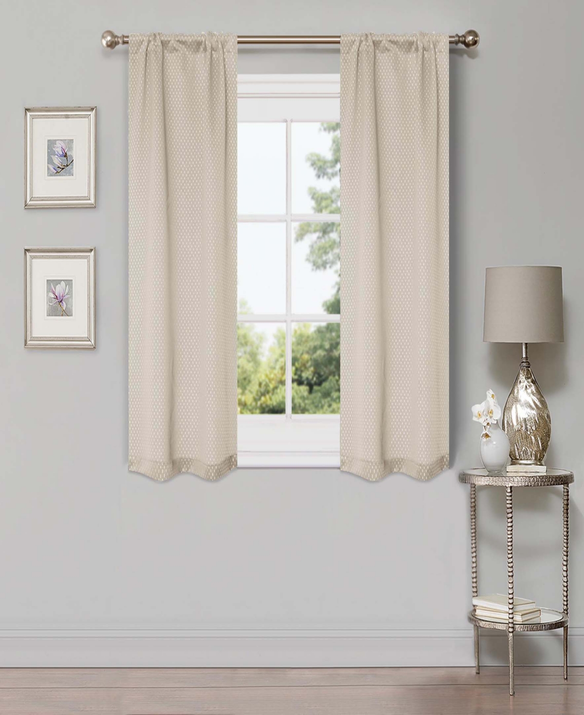 Superior Shimmer Abstract Room Darkening Modern Wrinkle Resistant 2-Piece Curtain Set with Rod Pocket, 26