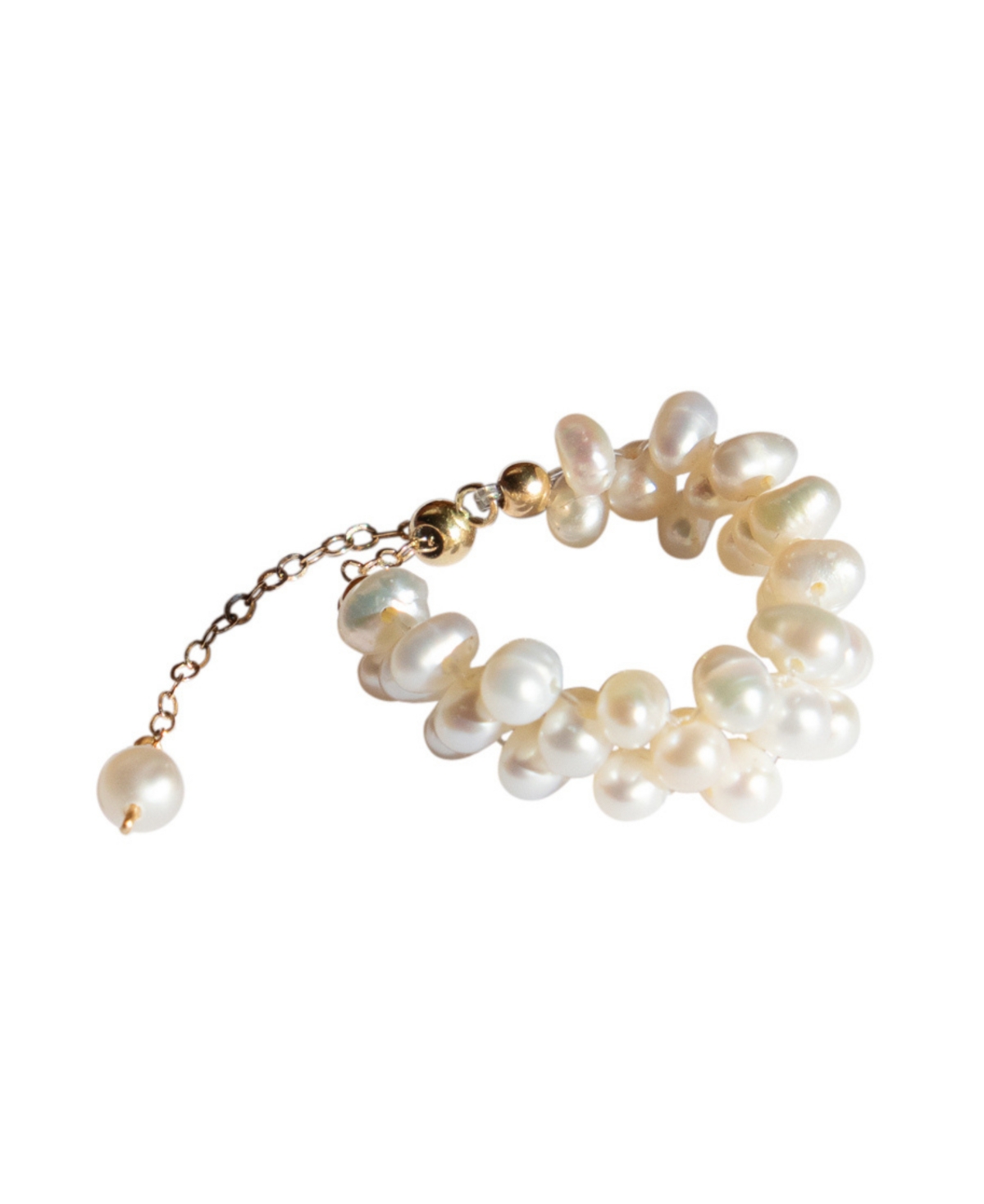 Estelle &#x2014; Freshwater pearl adjustable ring - White