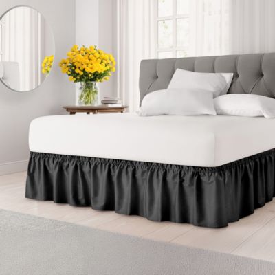 Ruffled Elastic Wrap Around Bedskirt 15 Inch Drop - Twin