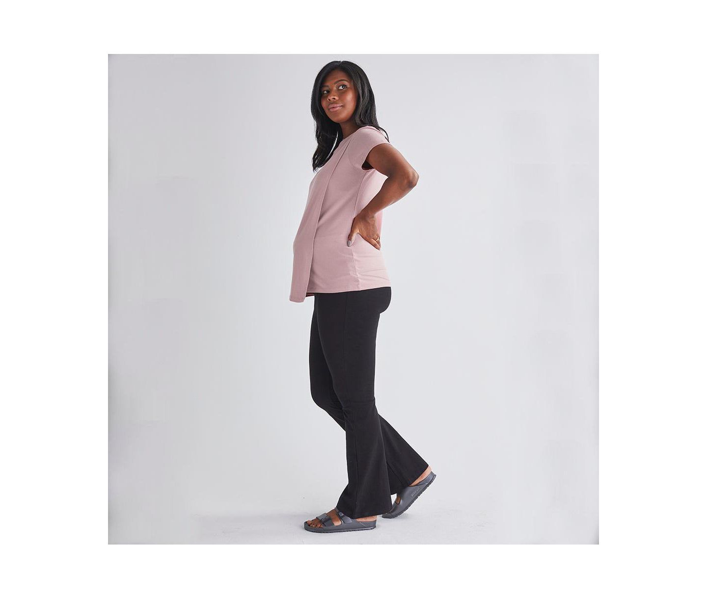 Женский топ ANGEL MATERNITY Maternity Angel Nursing Petal Top, цвет: Состаренный розовый — фото 3