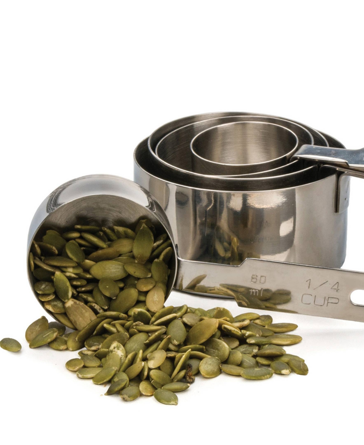 Rsvp International Endurance Stainless Steel 5 Piece Measuring Cup Set In Silver