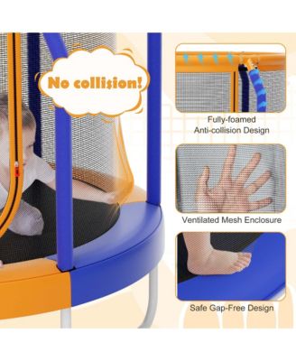 48" Mini Trampoline with Enclosure Heavy-Duty Metal Frame U-shaped Legs