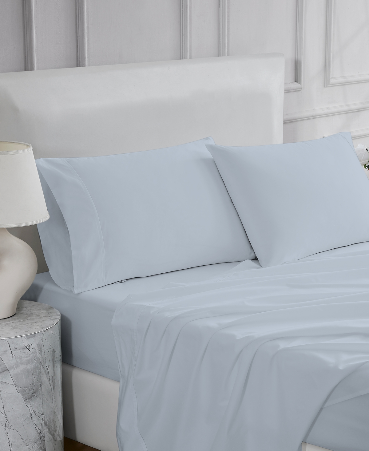 Color Sense 300 Thread Count Cotton Sateen 3 Pc Sateen Sheet Set Twin In Green