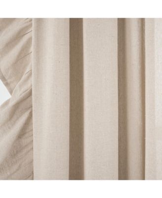 Linen Ruffle Window Curtain Panel