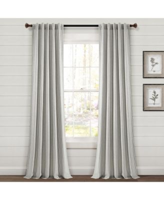 Farmhouse Vintage Stripe Yarn Dyed Cotton Back Tab/Rod Pocket Window Curtain Panels