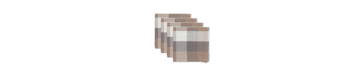 Design Imports Tri-color Check Collection Kitchen, Potholder Set, Stone, 2 Piece In Stone