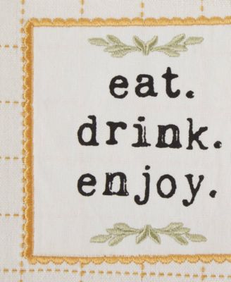 Home Sweet Farmhouse Kitchen Collection, Potholder/Oven Mitt/Dishtowel Set, Honey Gold, 4 Count