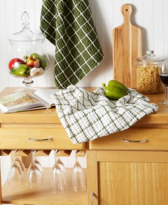 Washed Waffle Collection Oversized Preshrunk Ultra Absorbent, Dishtowel Set, 20x30", Sage, 2 Piece