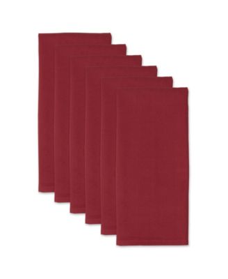 Basic Solid Dishtowel Collection Cotton Flat Woven, Small Set, 18x28", Barn Red, 6 Piece