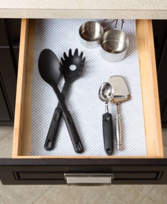 Fridge Shelf Liner Collection Non-Adhesive, Cut to fit, Machine Washable, 12x120", Stonewash Blue Lattice, 2 Piece