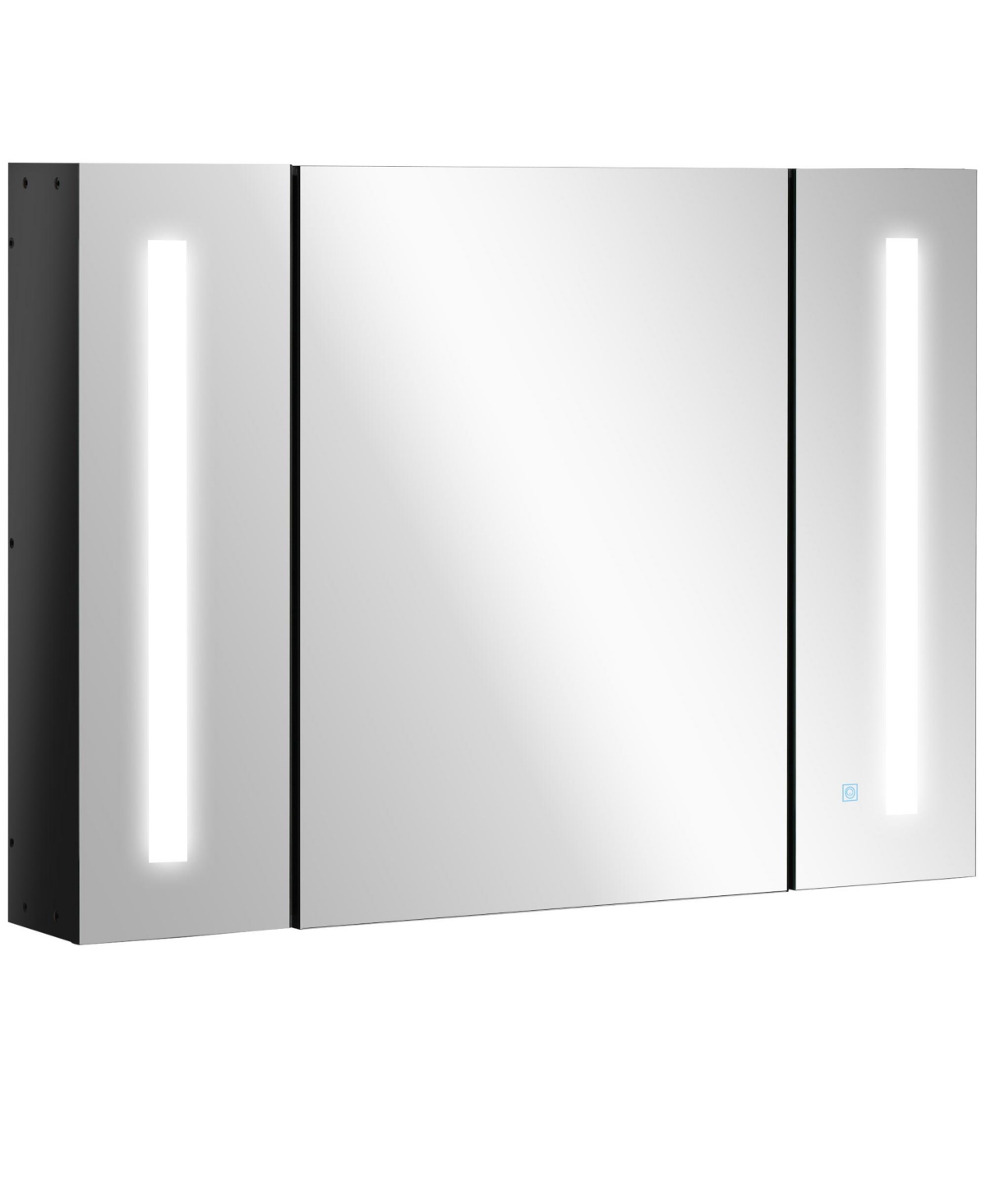 Led Lighted Medicine Cabinet with Mirror, 35.5"W x 25.5"H Wall Mounted Bathroom Cabinet with 3 Cupboards, Memory Function, Usb Charge, High G
