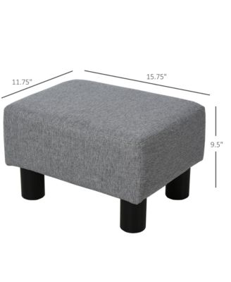 16” Cubed Modern Linen Fabric Pouf Footrest Ottoman Furniture