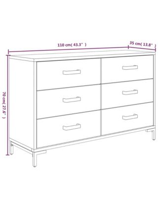 Solid pinewood, Engineered wood, Metal Medium Sideboard