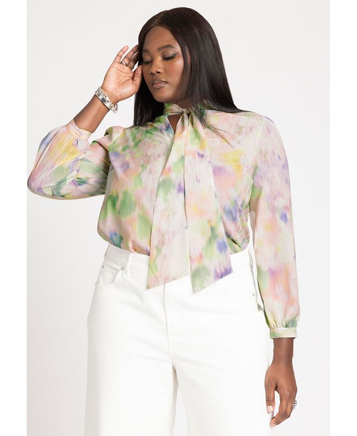ELOQUII Blue Stripe Blouse