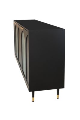 Glass-Door Accent Cabinet with 4-Door Storage
