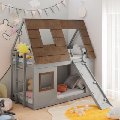 Streamdale Furniture Cozy and Fun Wood Twin Size House Bunk Bed with ...