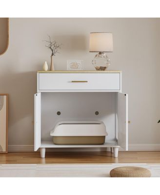 Streamdale + 1 Pc. + Wooden + Scratch Pad & Storage + Cat Litter Box Enclosure