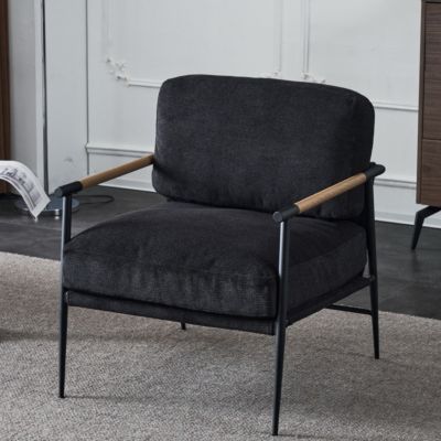 Leisure Chair Lounge Chair Velvet Black Color