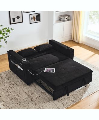 Pull-Out Sleeper Sofa with Recliners and Storage