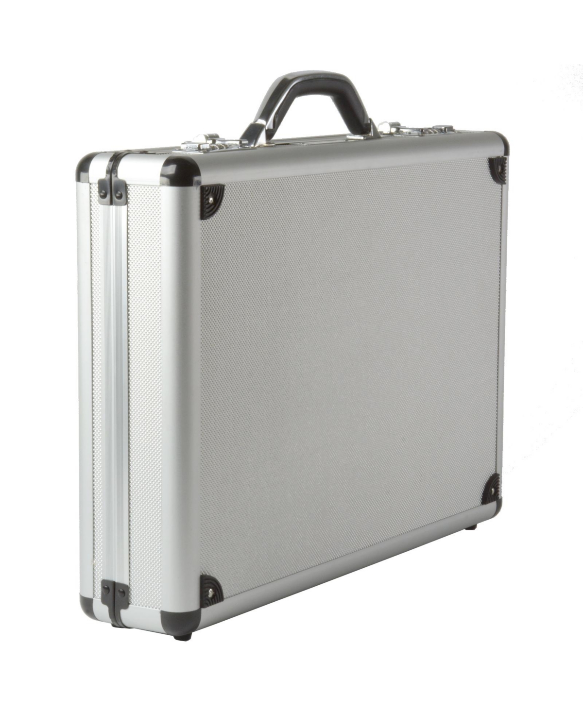 Aluminum Attache Case Padded Laptop Briefcase Combo Lock Hard Sided - Silver