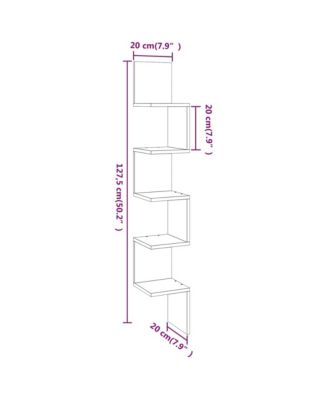 Wall Corner Shelf Smoked Oak 7.9"x7.9"x50.2" Engineered Wood