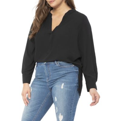 Women's Plus Size Mandarin Collar Tunic