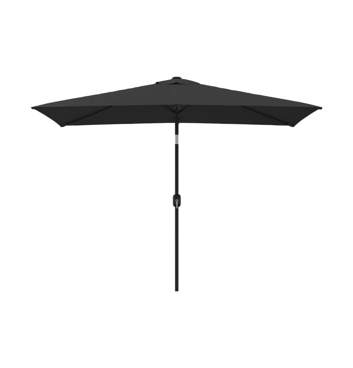 Outdoor Parasol with Metal Pole 118"x78.7" Black - Black
