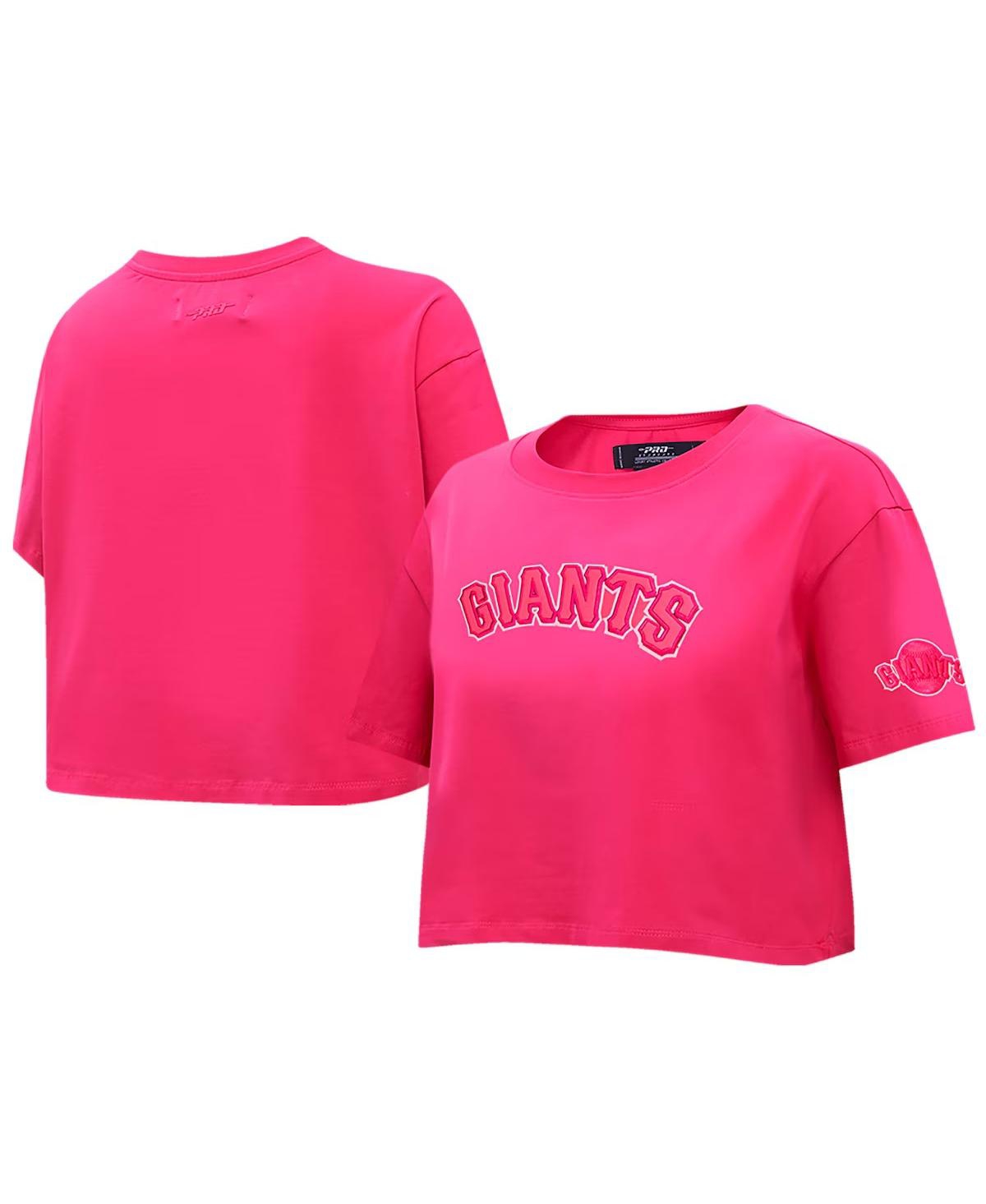 Women's Pink San Francisco Giants Triple Pink Boxy Cropped T-Shirt - Pink