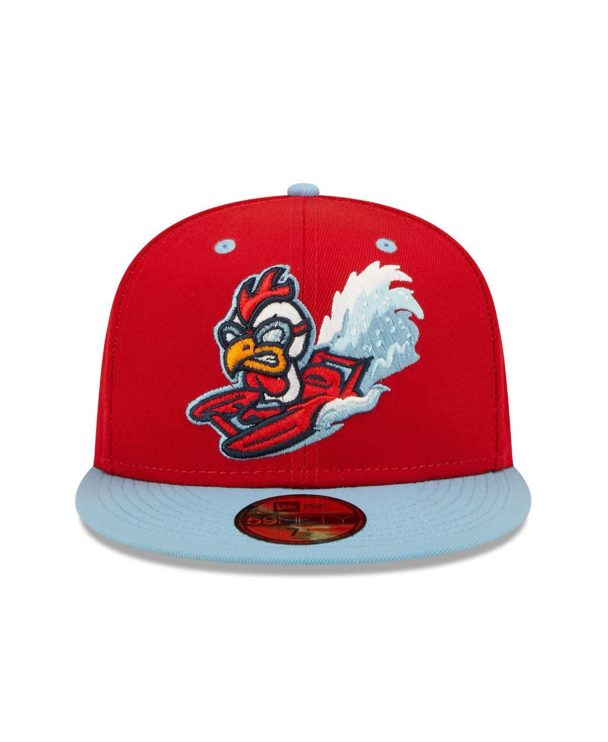 New Era Men'sTri-City Dust Devils Light Blue Theme Night 59FIFTY Fitted Hat - Red