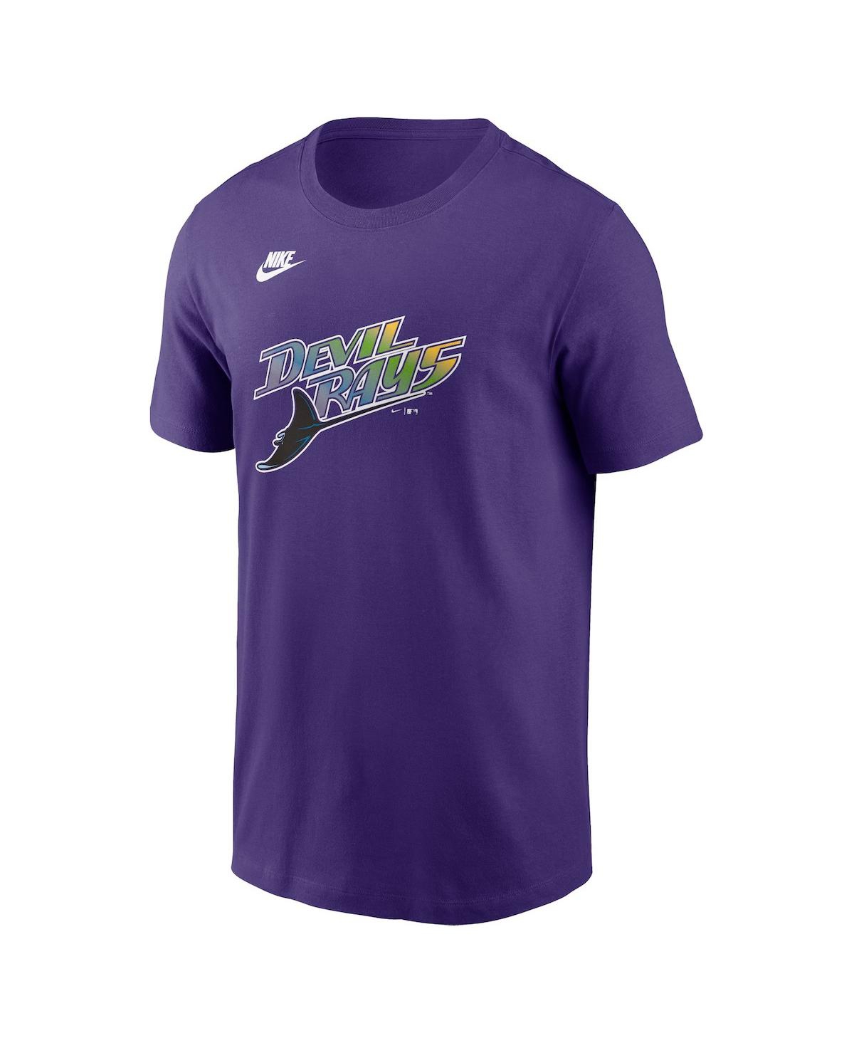 Nike Men'sTampa Bay Rays Cooperstown Collection Team Logo T-Shirt - Purple