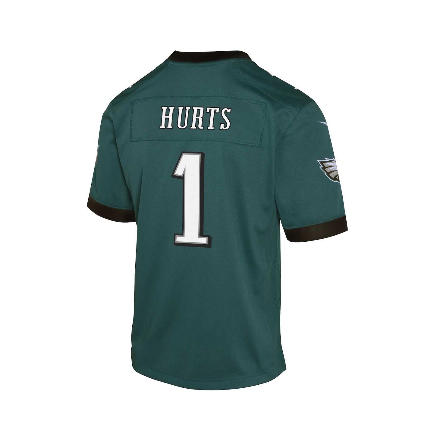 Детское джерси Outerstuff Nike Jalen Hurts Philadelphia Eagles Game, Midnight Green, цвет: Зелёный — фото 3