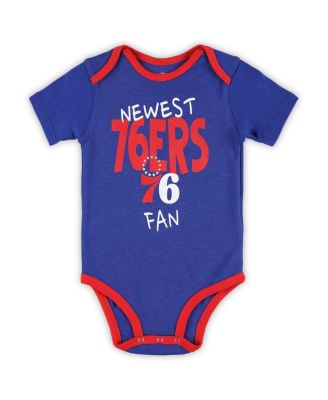 Infant Royal/Red/Gray Philadelphia 76ers Slam Dunk 3-Piece Bodysuit Set
