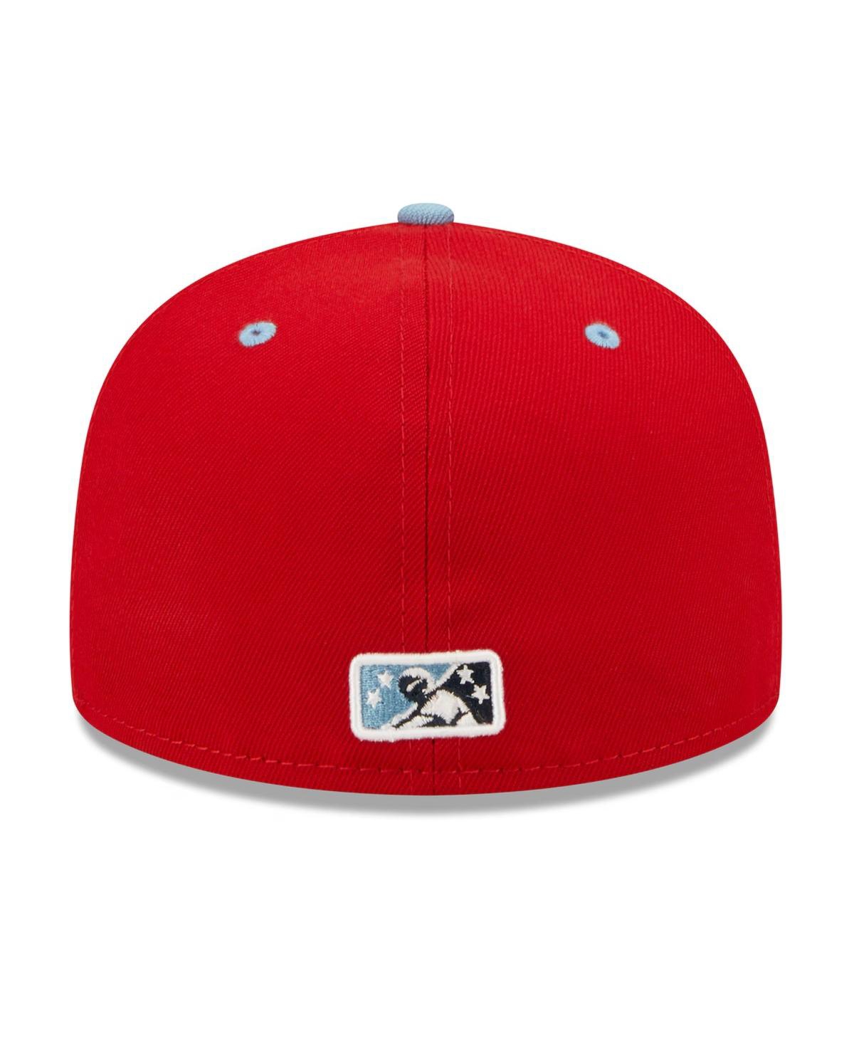 New Era Men'sTri-City Dust Devils Light Blue Theme Night 59FIFTY Fitted Hat - Red
