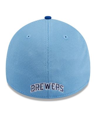 Men's Light Blue Milwaukee Brewers 2024 Batting Practice 39THIRTY Flex Hat