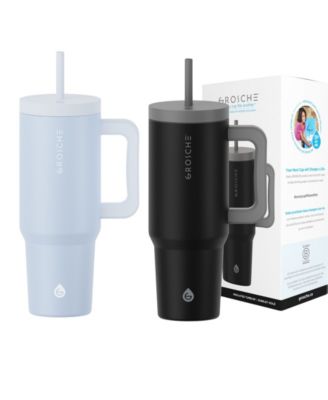 40oz Insulated Tumbler with Straw and Handle, 2pk