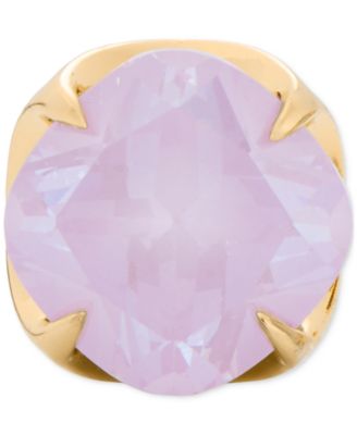 Gold-Tone Cubic Zirconia Flower Stud Earrings