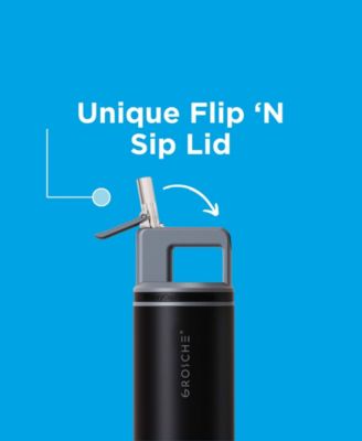 Alpine Flip 'N Sip Insulated, Leakproof Water Bottle with Straw, 20 OZ, 2pk