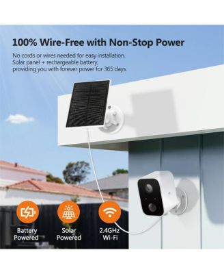 SW03-White 3 Packs 1080P Full HD Wireless Smart Cameras with Solar Panels and 16GB TF Card, Supports Night Vision, Wi-Fi and Smartphone App