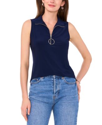 Sam & Jess Women's Sleeveless O-Zip Top - Macy's