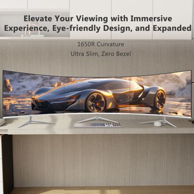 U24C 24 inch 1080P FHD 100Hz 1650R Curved Monitor, 99% sRGB, HDMI + DisplayPort