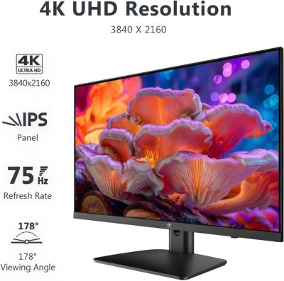 U27P4K 27" Ultra HD 3840 x 2160 99% sRGB 75Hz 5ms IPS 4K Monitor, HDMI, DP, FreeSync, LED Backlit, Anti-Glare, Support Wall mount