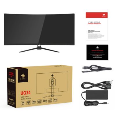 UG34 34 inch 21:9 UWQHD 2K 3440 x 1440 165Hz 1ms Curved Gaming Monitor